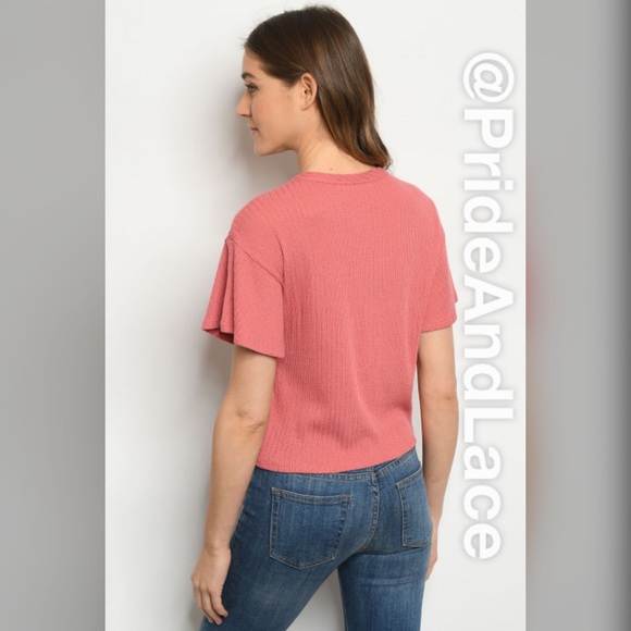 LAST 3️⃣ 🌺 ROSE BUTTON TIE TOP 🌺 - Picture 2 of 2